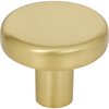 Elements By Hardware Resources 1-1/4" Diameter Brushed Gold Gibson Cabinet Knob 105BG
